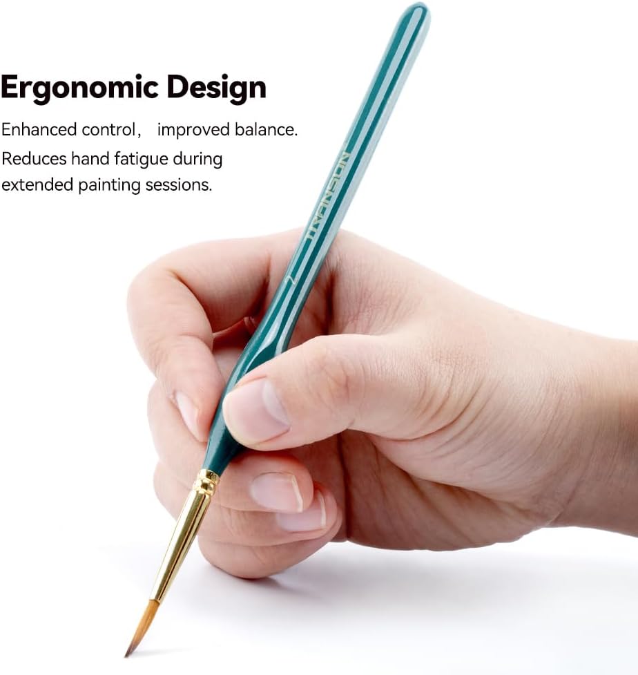 Transon Detail Thin Paint Brush Set 6pcs for Model Minature Craft and Art Painting Green