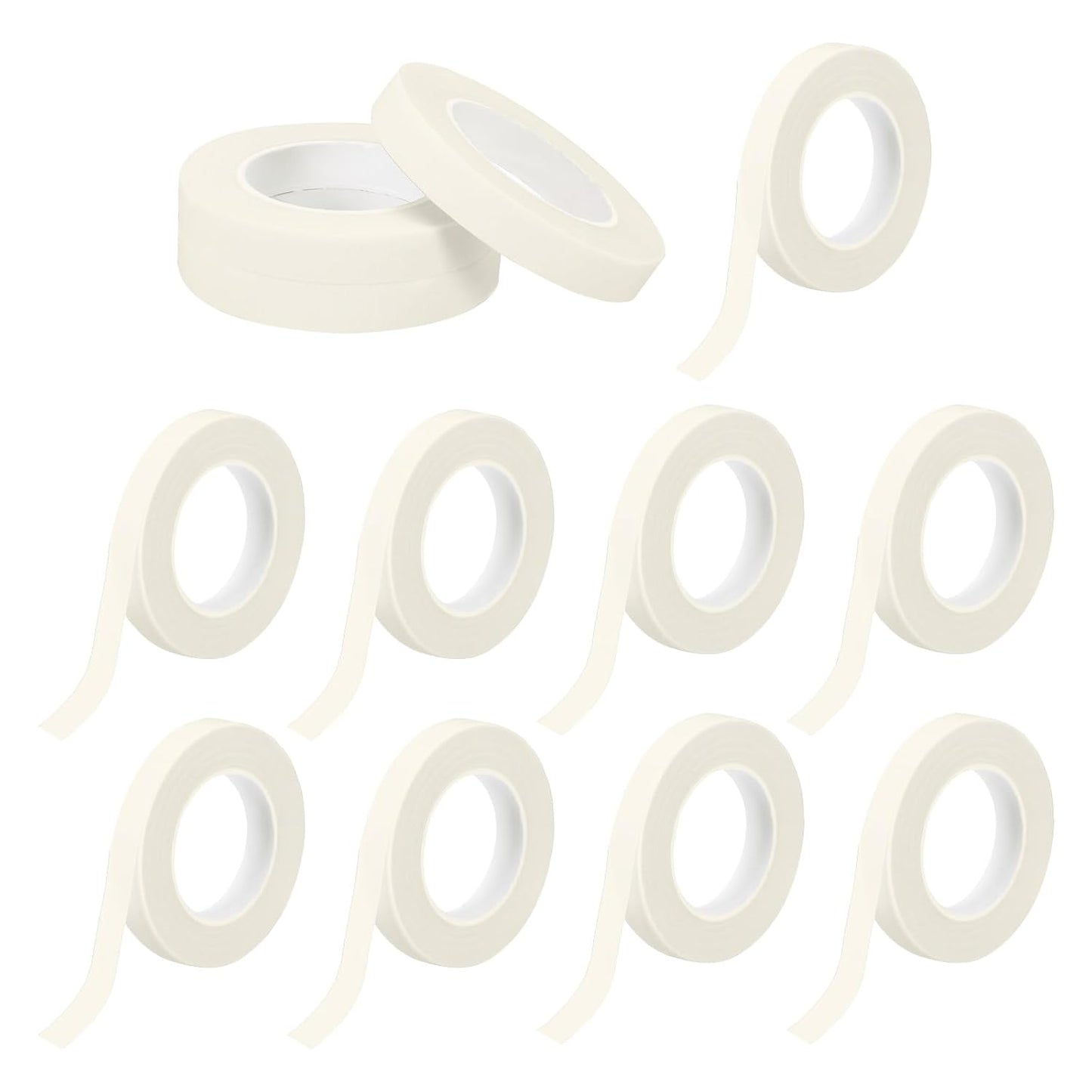 MECCANIXITY 12 Rolls Floral Tapes, 30 Yard x 1/16 in Florist Crepe Flowers Bouquets Tape Adhesive Waterproof for Flower Arranging Wrapping, White