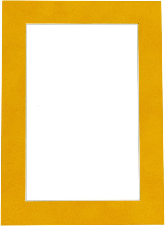 11x14 Mat Bevel Cut for 8.5x11 Photos - Acid Free Bright Yellow Precut Matboard - For Pictures, Photos, Framing - 4-ply Thickness