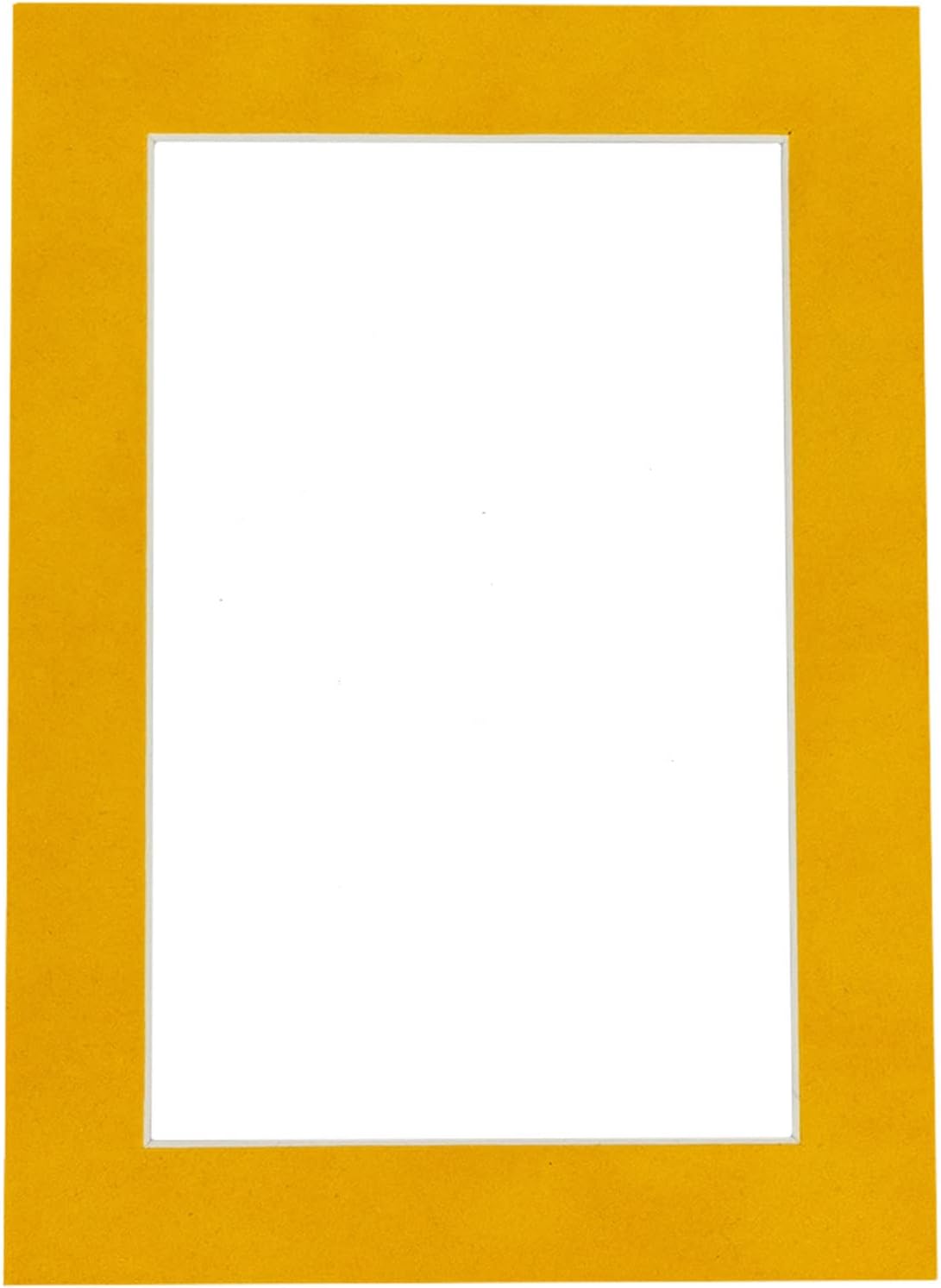 Pack of 25 Acid Free 8.5x11 Mats Bevel Cut for 7x9 Photos - Bright Yellow Precut Matboards With Backing Boards and Clear Photo Mat Bags For Pictures, Photos, Framing - 4-ply Thickness