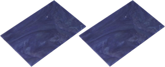 MECCANIXITY 2 Pcs Stained Glass Sheet Mosaic Tile 7.9 Inch x 5.9 Inch Deep Blue Stained Glass Sheets for Crafts DIY Art Project