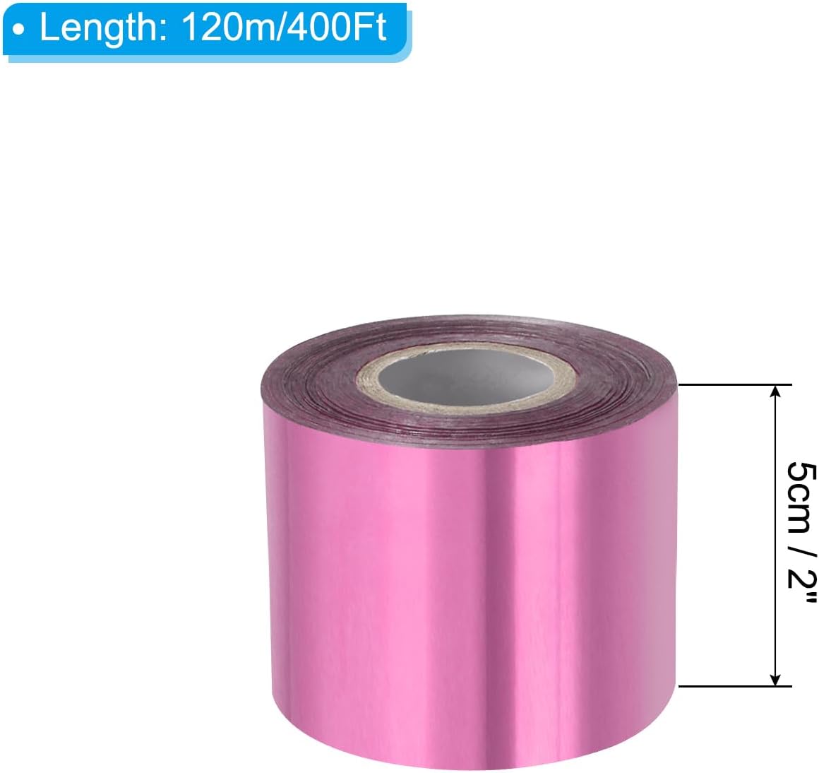 PATIKIL 2"x400Ft Hot Stamping Foil Paper, Heat Transfer Hot Stamping Paper Foil Roll for Leather DIY Logo Decor Craft Gift Package Scrapbook Card, Pink