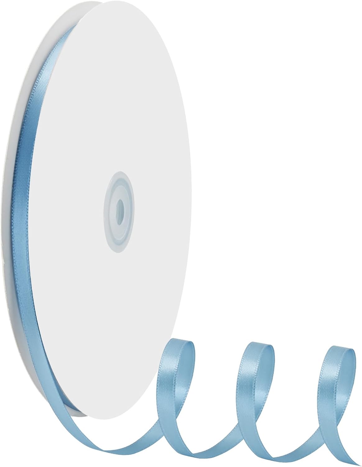 1/4" X 100 Yards Dusty Blue Satin Thin Ribbon Solid Color Double Faced Ribbons Perfect for Crafts Wedding Decor Bow Making Arts Sewing and More