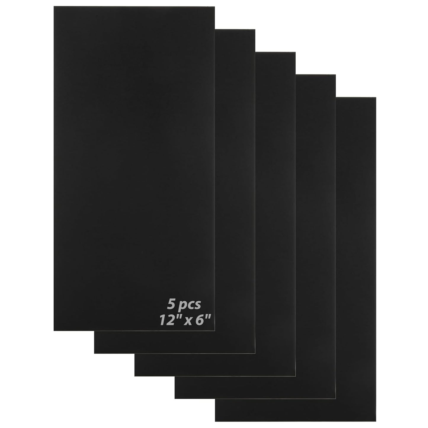 5 Pack 5052 Anodized Aluminum Sheet Metal 12 x 6 x 1/32 Inch Black Rectangular Aluminum Metal Plate Engraving Blanks for Laser Engraving