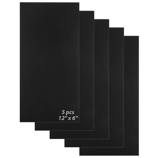 5 Pack 5052 Anodized Aluminum Sheet Metal 12 x 6 x 1/32 Inch Black Rectangular Aluminum Metal Plate Engraving Blanks for Laser Engraving