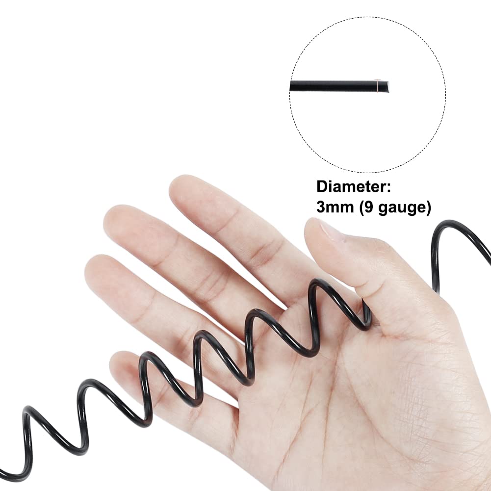 Tenn Well 9 Gauge Aluminum Wire, 50 Feet 3mm Bendable Metal Craft Wire for Sculpting, Armature Making, Jewelry Making, Wire Weaving and Wrapping (Black)