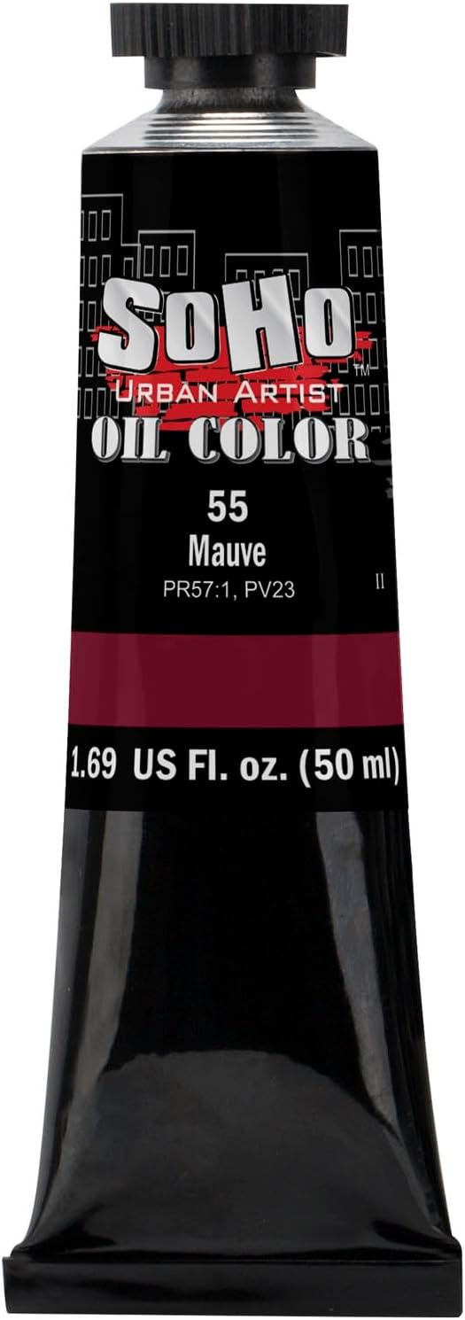 Soho Urban Artist Oil Paint - Mauve, 50 ml Tube - Best Valued Oil Colors for Painting, Excellent Pigment Load