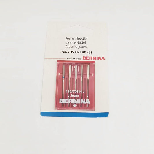 YICBOR Pack of 5pcs Jeans Needles 130/705 H for Bernina Sewing Machines (130/705 H-J 80)