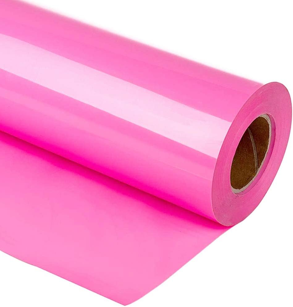 Guangyintong Heat Transfer Vinyl Pink HTV Rolls, 12" x 10ft Iron on Vinyl for T-Shirts, Matte Surface HTV for All Cutter Machine, Easy to Cut & Weed for Heat Vinyl DIY Design
