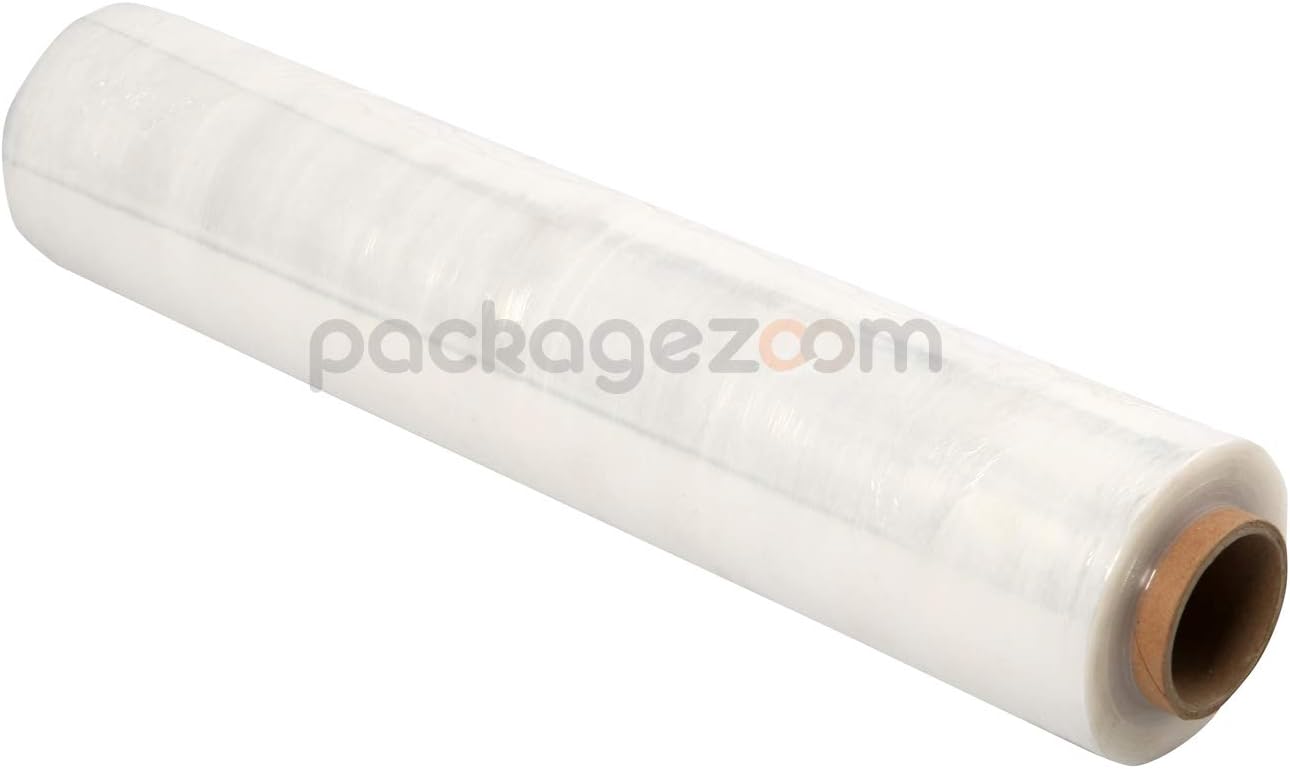 PackageZoom 4 Rolls 15" x 1500 Ft Stretch Wrap Heavy Duty, 55 Gauge High Performance Stretch Film Replaces 80 Gauge Low Films, Clear Hand Stretch Wrap