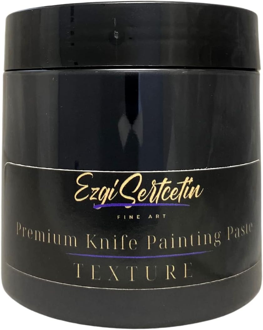 Premium Palette Knife Painting Paste|Texture Paste|Authentic Bright Colors|Ready to Use|Easy to Apply| 6oz (Carbon Black)
