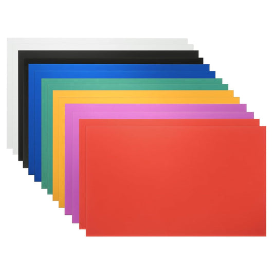 PATIKIL 5x8 Inch Anodized Aluminum Sheet Metal, 14Pcs Laser Plates Engraving Blanks 0.5MM Thin Rectangle for Crafting DIY House Laser Engraving, Silver/Black/Blue/Green/Yellow/Red/Purple