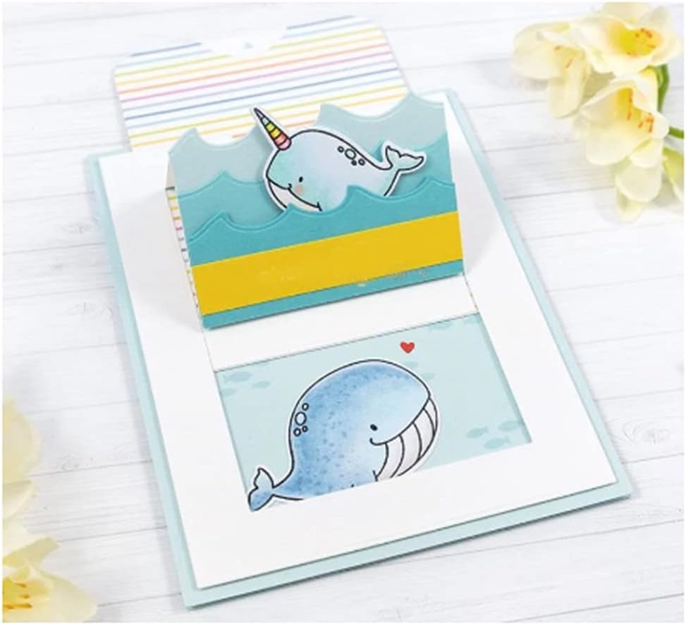 Mvchifay Cutting Dies Happy Birthday Holiday Thanks Greetings Metal Stencils Scrapbooking Tool Love Heart DIY Carbon Steel Embossing Template for Paper Card Making (Card Envelope-10.5x13.7cm)