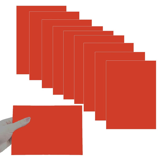10Pcs Red Anodized Aluminum Sheet 5" x 7" x 1/32" (0.8mm) Corrosion-Resistant Metal Plates for Laser Engraving, DIY Crafting, Sign Making, Home Decor