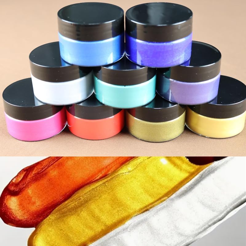 Shimmer Metallic Acrylic Paint Purple Metallic Chalk Paste 1.7oz/50ml, Ideal for Wood/T-Shirts/Glass/Stone, DIY Crafts Projects Glitter Pearlescent Golden Pigment Suitable for Beginners Artists