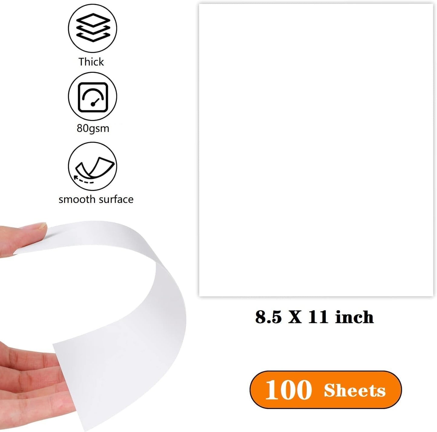 8.5"x11" Sketching Drawing Paper for Kids Toddlers Art Craft Supplies, White Paper for Coloring Doodle 100 Sheets