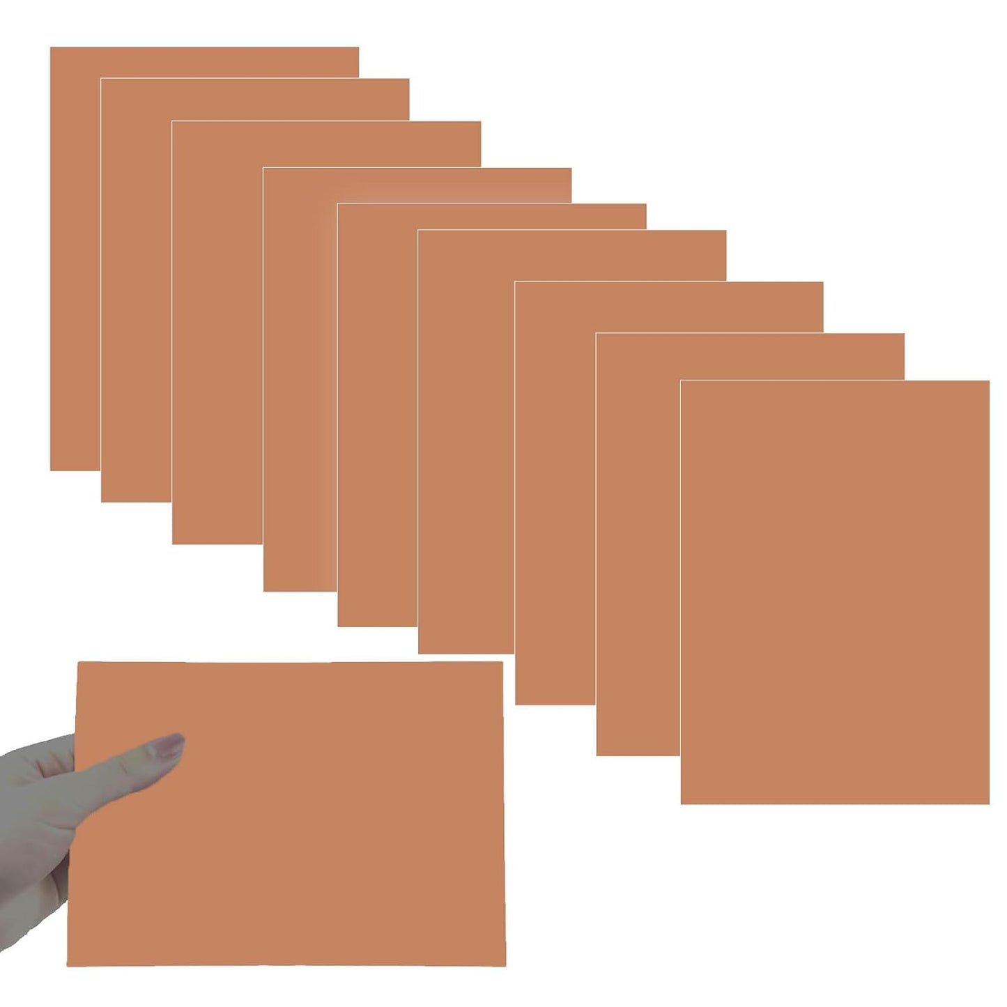 10Pcs Rose - Gold Anodized Aluminum Sheet 5" x 7" x 1/32" (0.8mm) Corrosion-Resistant Metal Plates for Laser Engraving, DIY Crafting, Sign Making, Home Decor