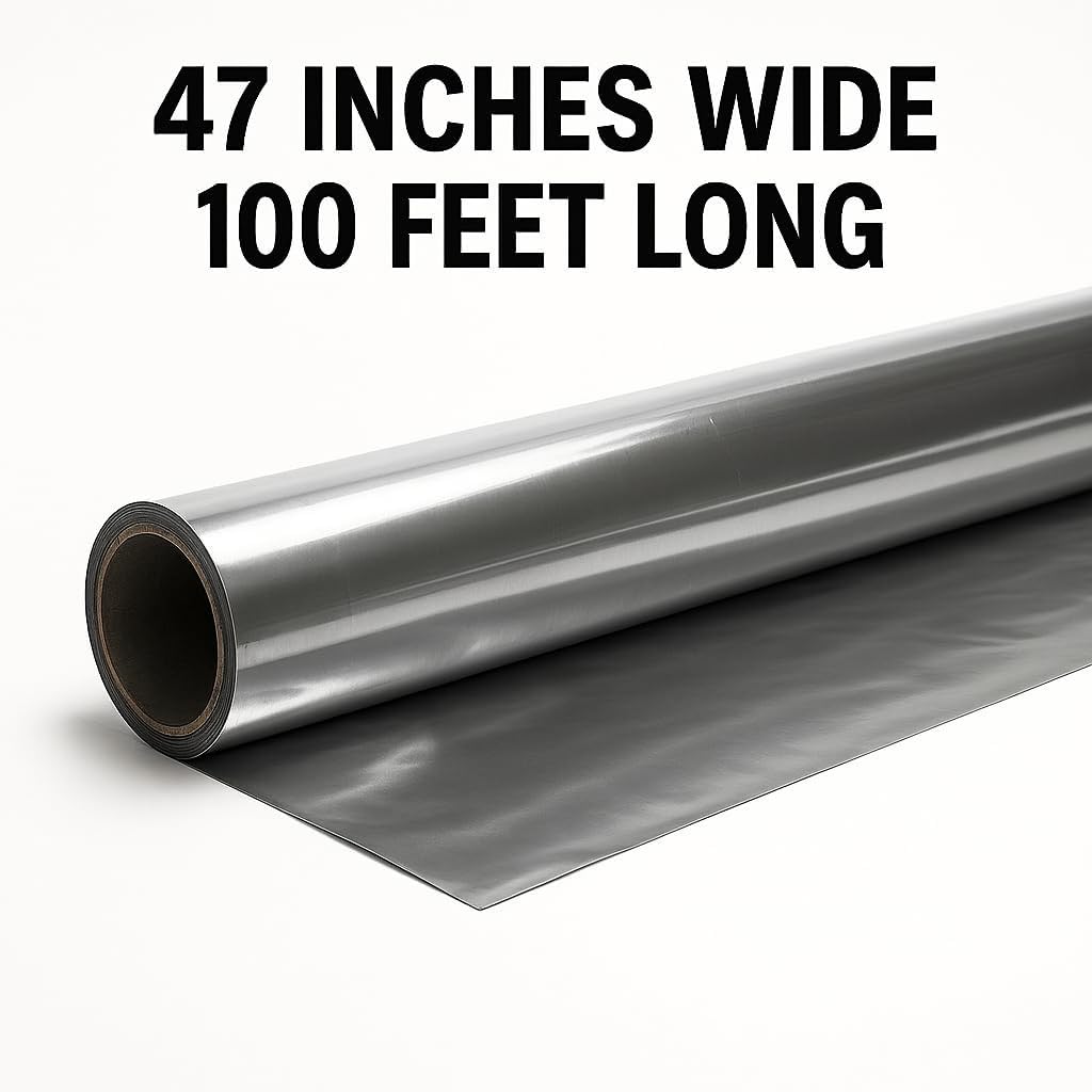 Anderson's Silver Shiny Metallic PVC Roll: 47" x 100' Flame-Resistant Event Decor for Weddings, Parties, Photo Booths, Gift Wrap, Table Covers, Backdrops, Crafts & Holiday Decorations
