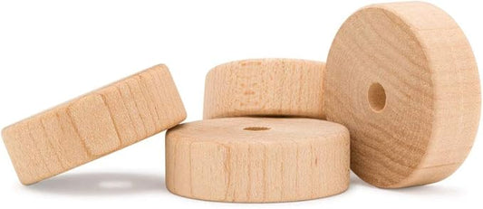 2-1/2-inch Diameter Slab Wooden Wheels for Crafts 3/8-inch Hole, 3/4-inch Thick, Pack of 12 Mini Craft Wheel for Model, by Woodpeckers