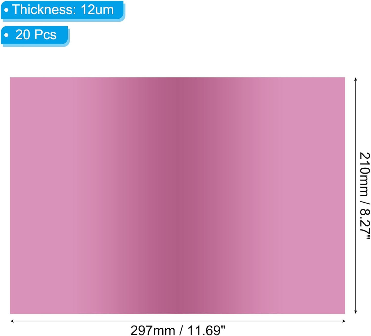 PATIKIL 11.7x8.3" Hot Stamping Foil Paper Sheet, 20 Sheets A4 Heat Transfer Hot Stamping Paper Foil for Leather DIY Logo Decor Craft Gift Package Scrapbook Card, Light Purple