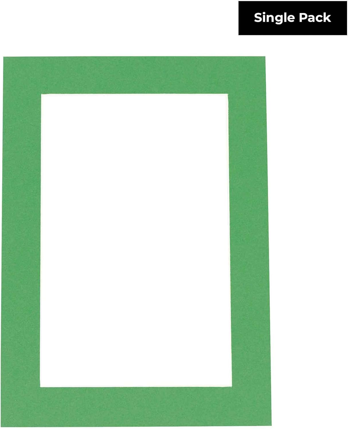8x10 Mat for 6x8 Photo - Precut Bright Green Picture Matboard for Frames Measuring 8 x 10 Inches - Bevel Cut to Display Art Measuring 6 x 8 Inches - Acid Free ONE MAT with Backing Board & Clear Bag