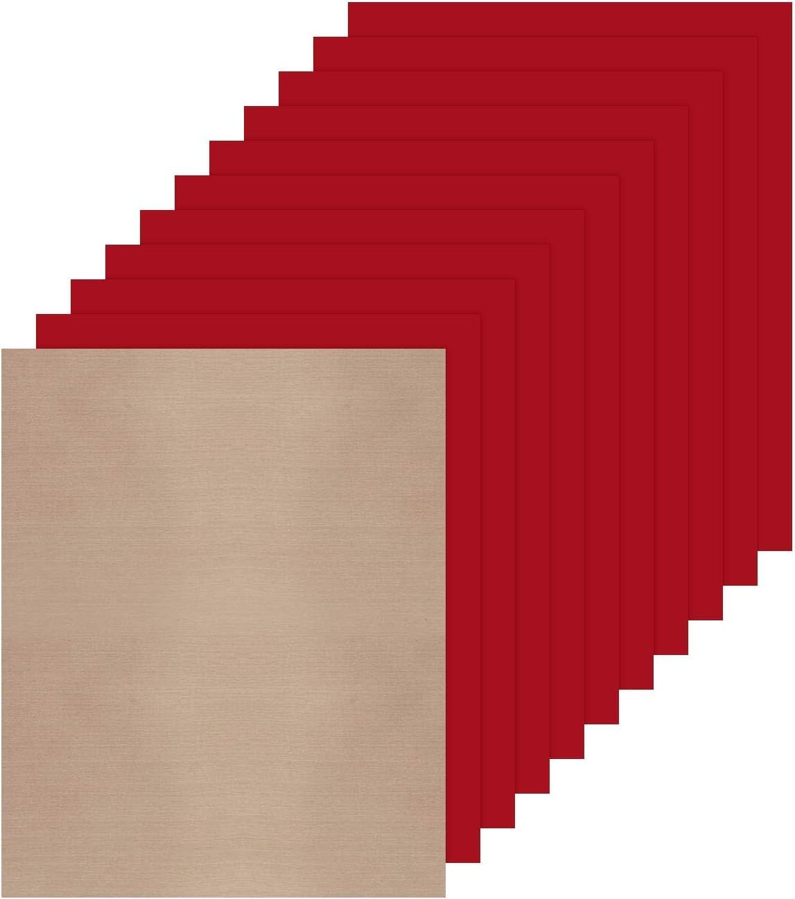 JANDJPACKAGING Red Heat Transfer Vinyl HTV for T-Shirts,10 Pack 12" x 10" Sheets for Iron On T Shirts - for Silhouette Cameo Or Cricut - Heat Press Machine