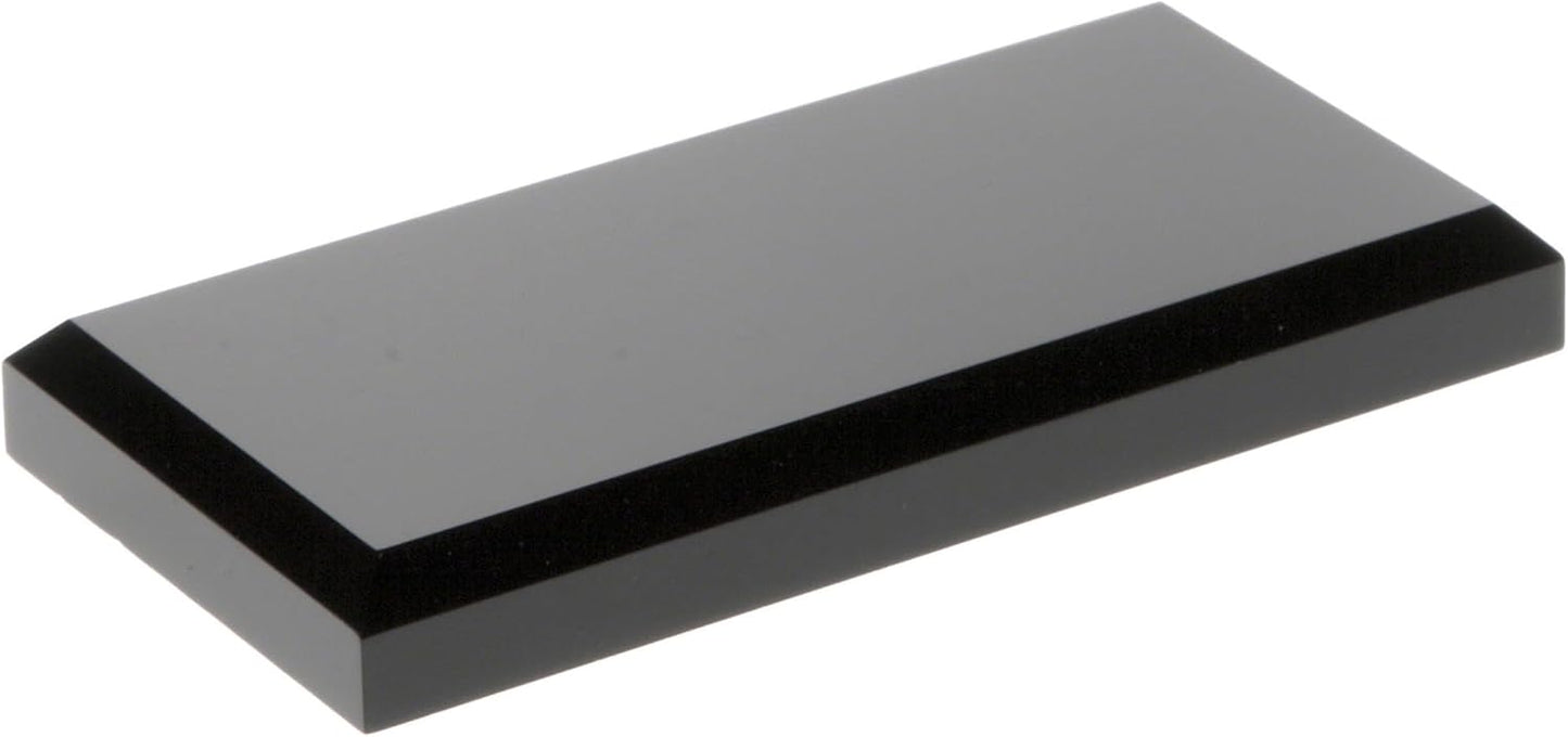 Plymor Black Acrylic Rectangular Beveled Display Base, 4" W x 2" D x 0.5" H, Pack of 12