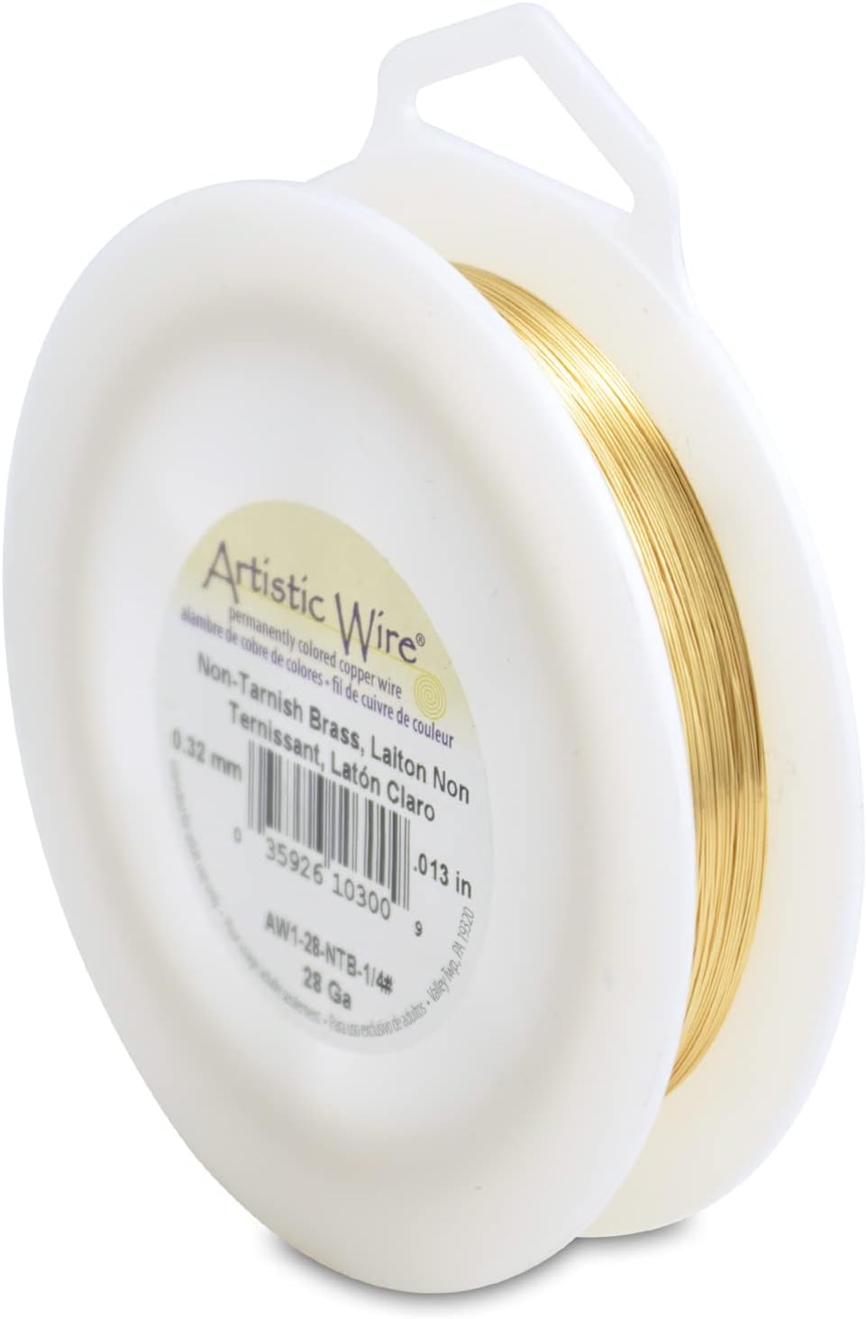 Artistic Wire, 28 Gauge Tarnish Resistant Brass Craft Wire, 523 ft