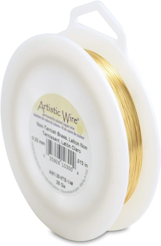Artistic Wire, 28 Gauge Tarnish Resistant Brass Craft Wire, 523 ft