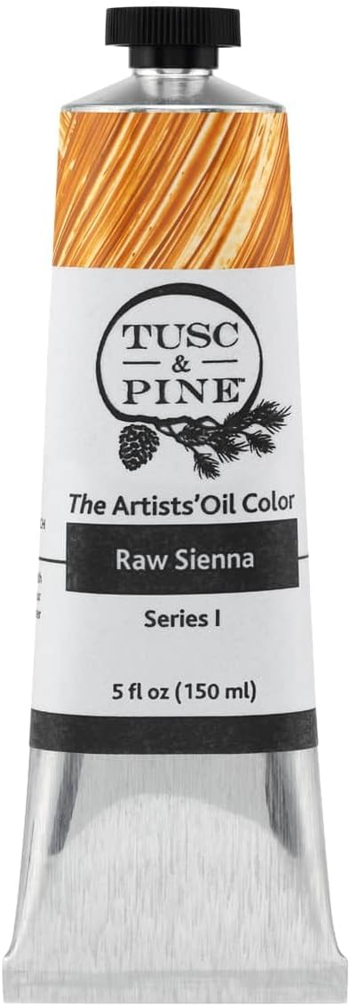 Tusc & Pine Artist Oil Paint - Raw Sienna, 150 ml, Non-Yellowing, Rich & Creamy Consistency, Maximum Pigment Load, Small Batch Milled Oil Paints Made in the USA for Professional Artists