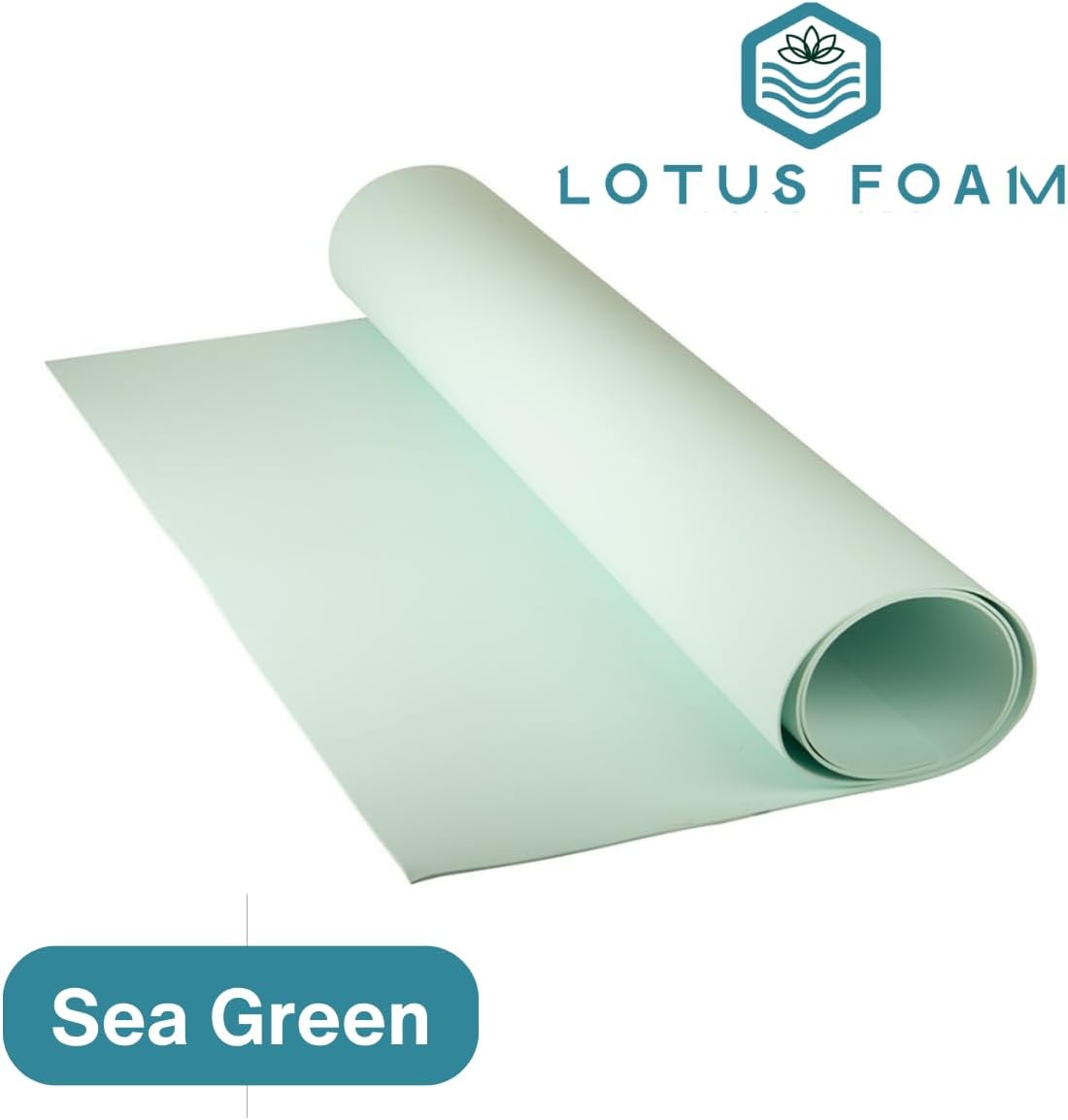 LotusFoam Large 3mm EVA Foam Sheet - 44"x 85" High Density Foam 130 kg/m3 for Cosplay, Costumes, Crafts, Flooring, Outdoor Use - 35 Colors (Sea Green) - Sea Green
