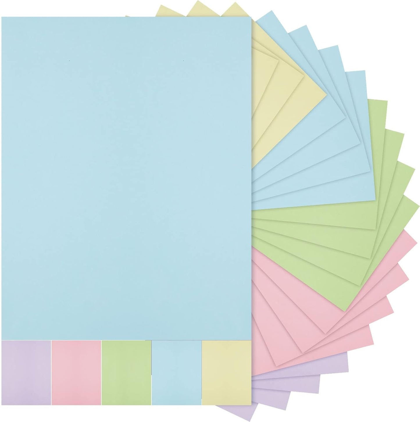 Sinmoe 100 Sheets 5 Shades Cardstock Paper 8.5 x 11 Inches 180gsm Solid Core Printer Paper for Scrapbooking DIY Arts Crafts Making Office Home Supplies(Macaron Series)