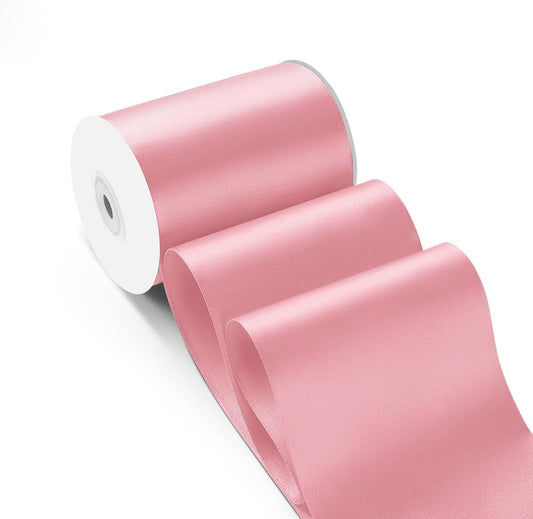 4 Inch 25 Yard Wide Satin Ribbon Pink, Solid Fabric Large Ribbon Roll for Cutting Ceremony Wedding Opening Party Decoration, Chairs, Sewing, Festival Pageant Sashes