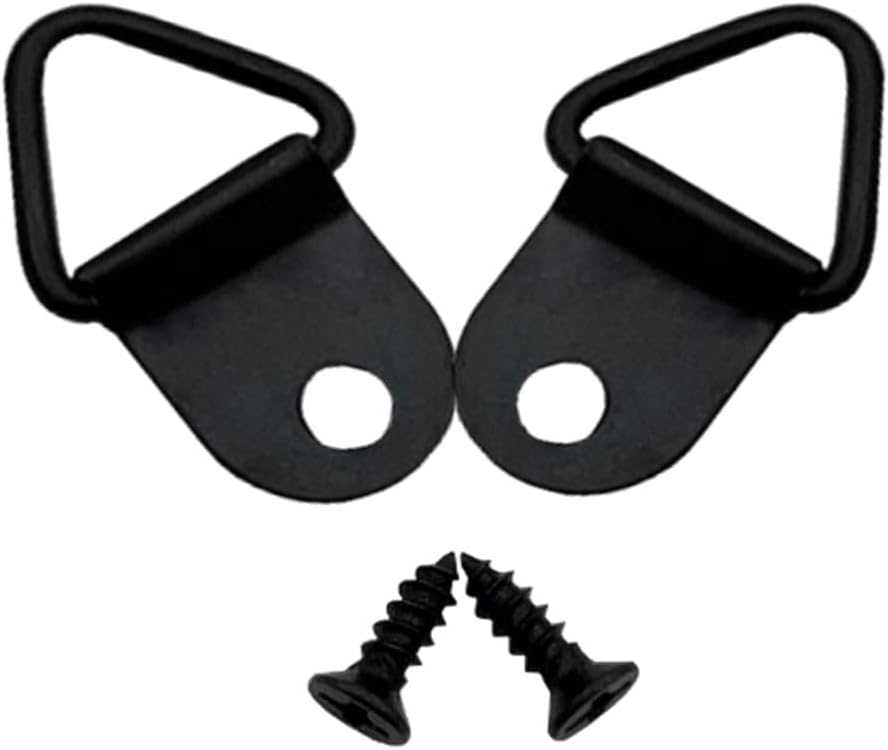 Small Triangle Ring Steel Picture Hangers with Screws Picture Frames Picture Hang Solutions for Hanging Clock Paintings Artwork Picture Frame Hook Photos(100 Pack Black )