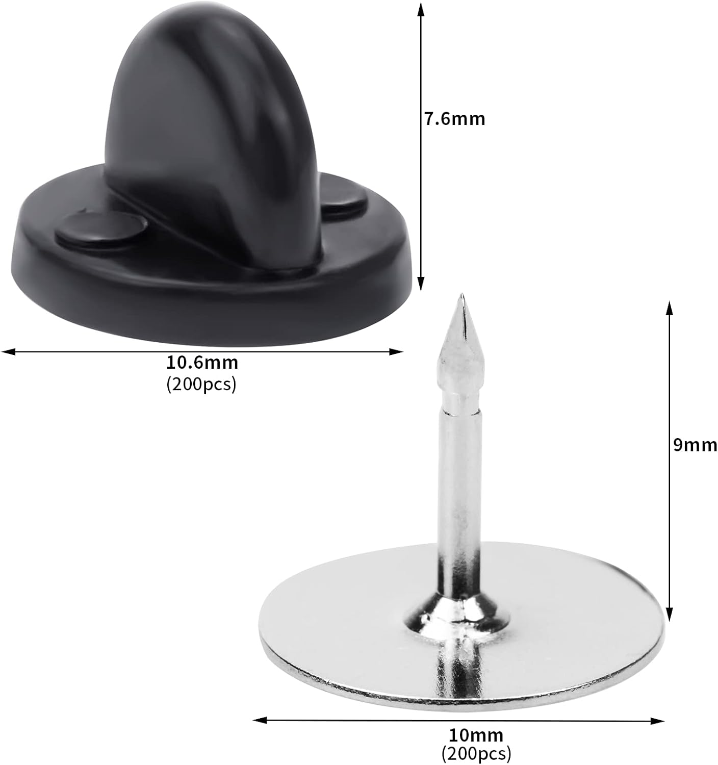 400pcs PVC Rubber Pin Backs Butterfly Clutch Pin Tie Tacks Blank for Uniform Badges Backing Holder Clasp Lapel Enamel (200 Sets)