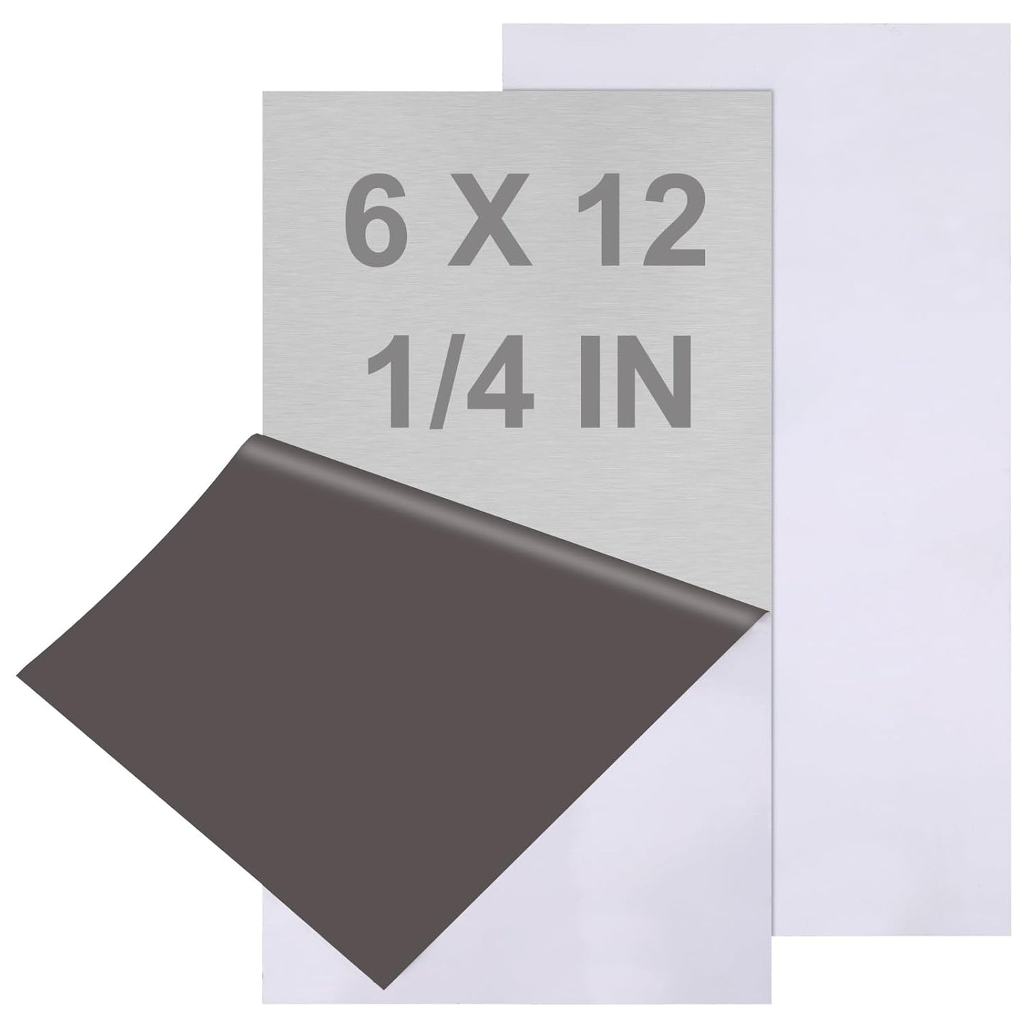 2Pack 6061 T651 Aluminum Sheet Metal 6 x 12 x 1/4 (6MM) Inch Flat Plain Aluminum Plate Covered with Protective Film, Heat Treatable Rectangle Aluminum Metal Plate for Crafting, Industrial