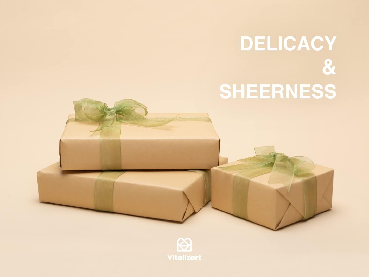 Vitalizart Sage Green Ribbon Organza Sheer Ribbon 1 inch x 30 Yd Handmade Fabric Ribbons for Gift Wrapping Christmas Tree Crafts Bows Wedding Invitations Wreaths Wrap