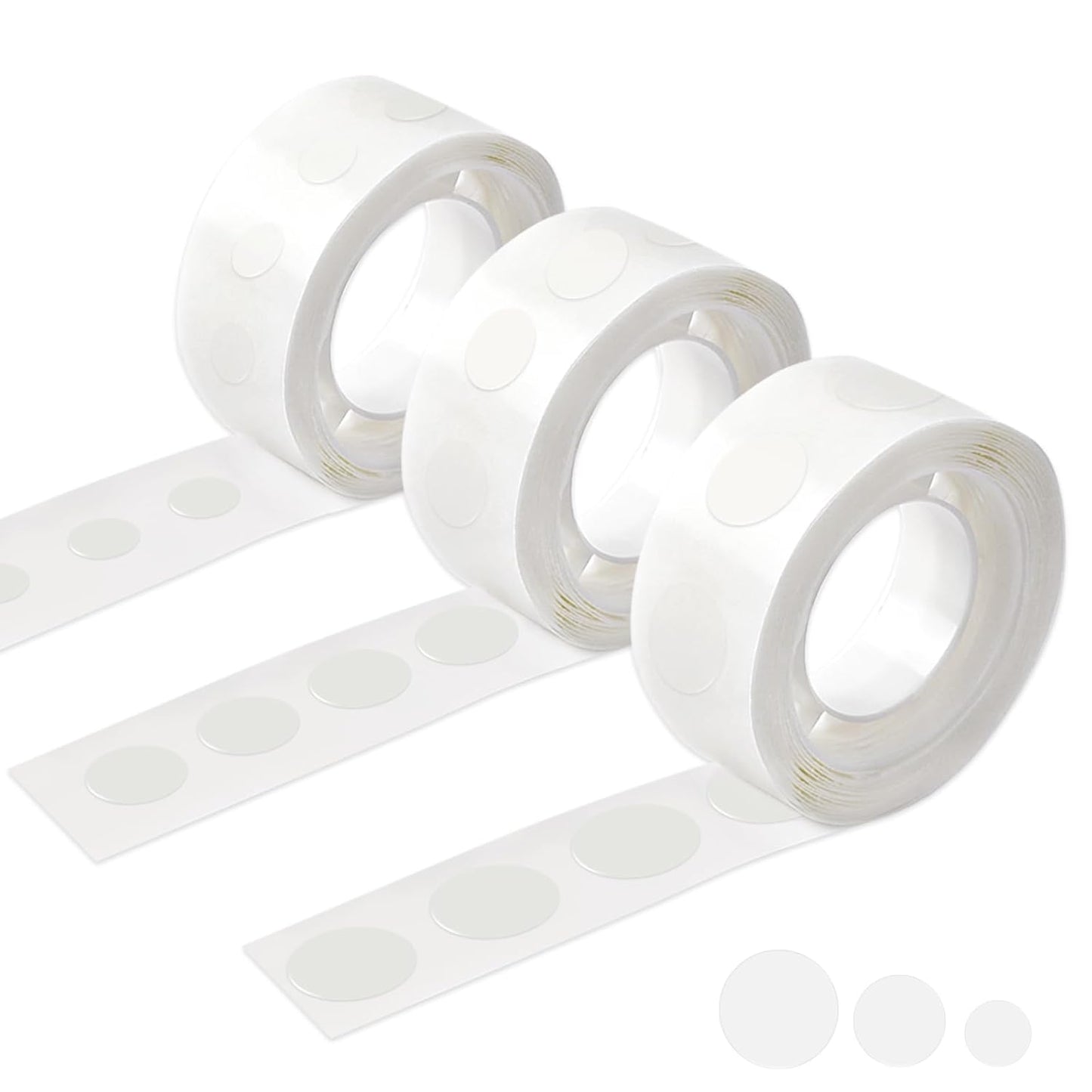 UPINS Glue Points Dots, 300Pcs Balloon Glue Adhesive Dots Double Sided Removable Glue Tape Dots for Balloons Crafts Decoration, 6 mm, 10 mm, 15 mm