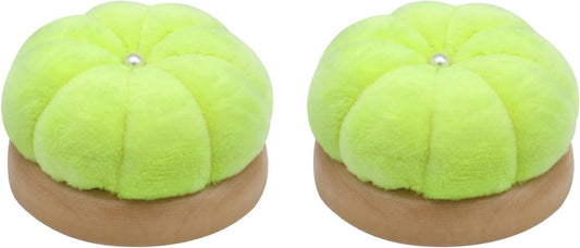 Uxney Pin Cushion,Wooden Sewing Pin Cushion Pincushion Needle Cushion for Sewing Quilting Needlework DIY Crafts(Fluorescent Yellow,2 PCS)