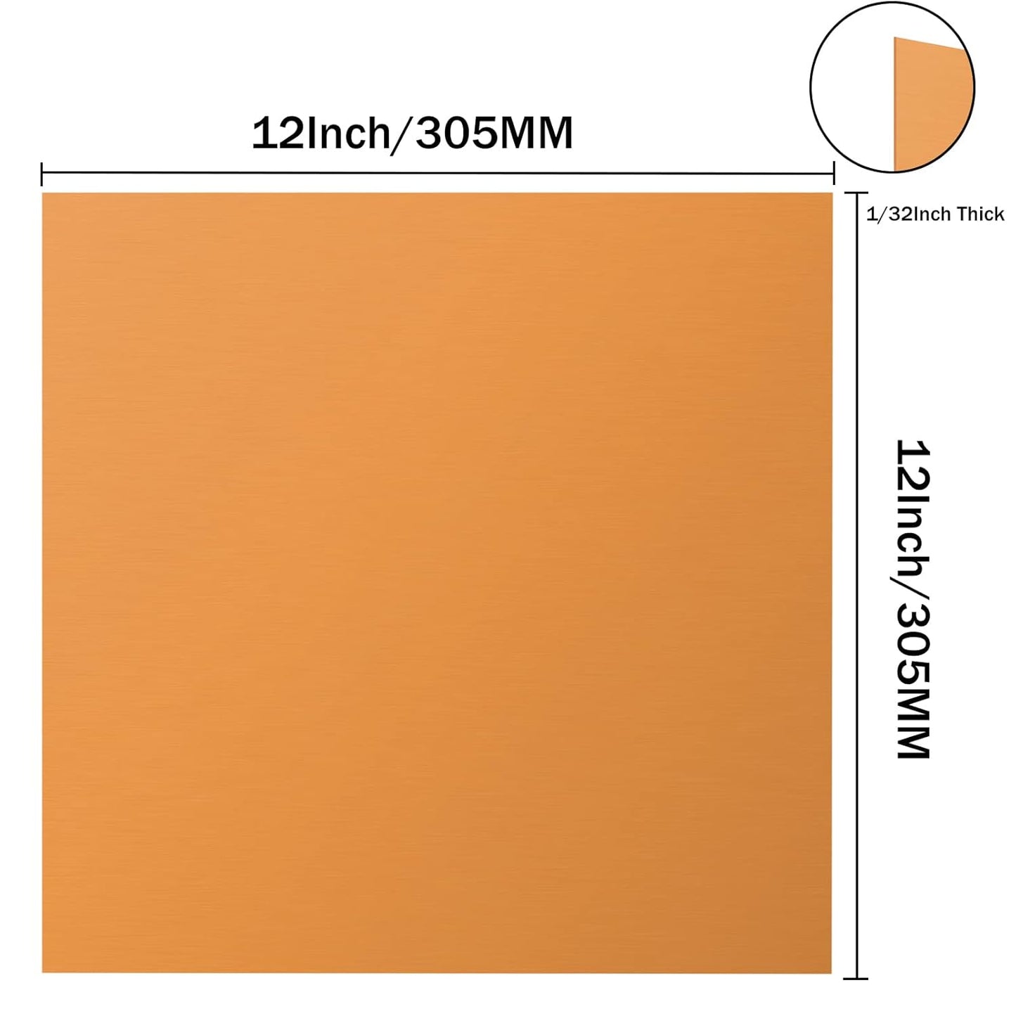 Golden Anodized Aluminum Metal Plates - Engraving Blanks for Laser Etching - 12x12x1/32 Inch - 5052 Aluminum Alloy