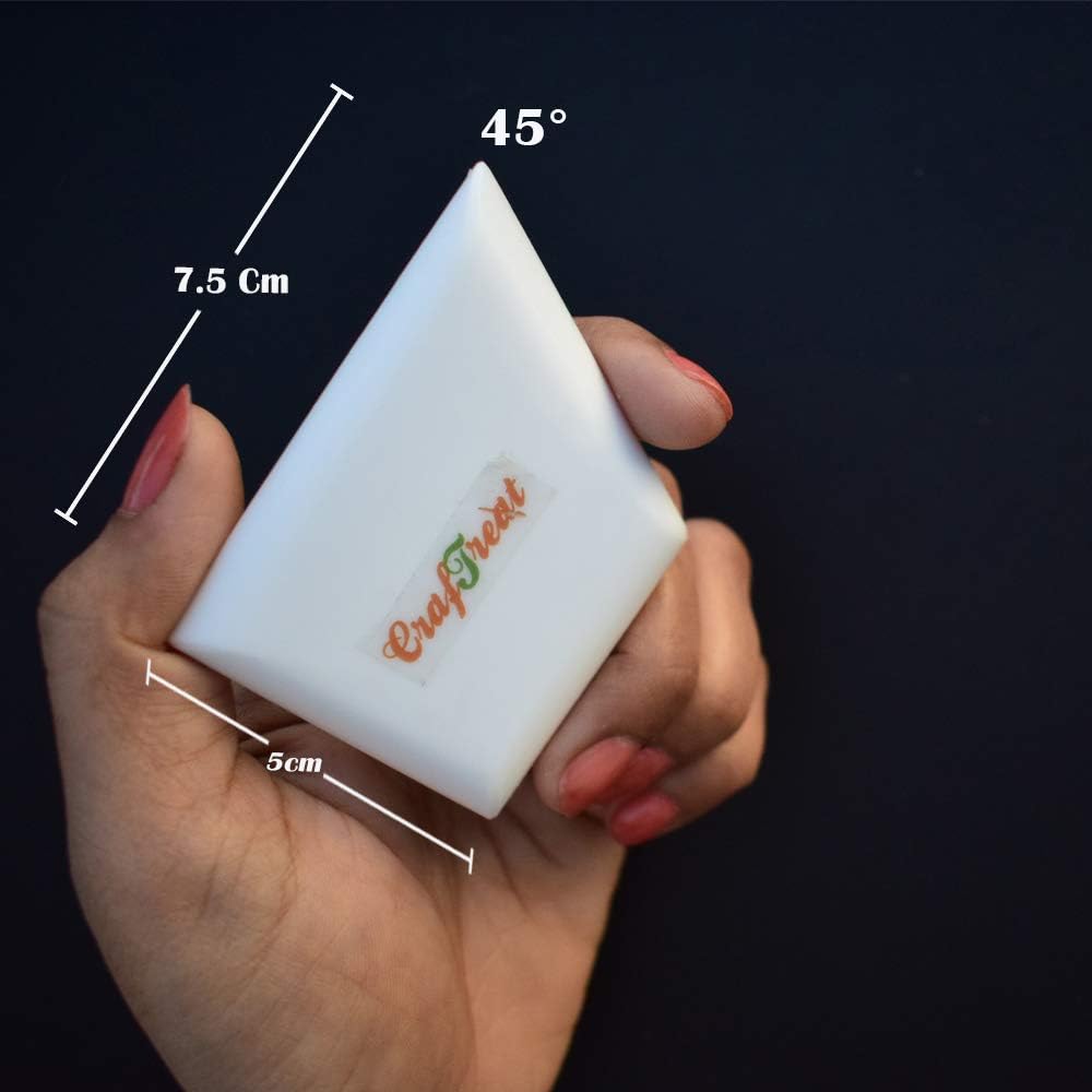 CrafTreat Teflon Bone Folder and Scoring Tool - Ergo Square - Paper Scorer for Paper Crafting, Origami, Bookbinding, Scrapbooking - Leather Burnishing Tool - Smooth, Non Stick,Ergonomic Craft Tool