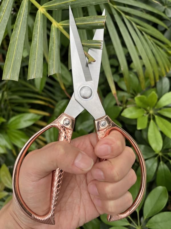 All purpose scissors heavy duty - for kitchen, office, home use, multipurpose Industrial grade scissors (rose gold)