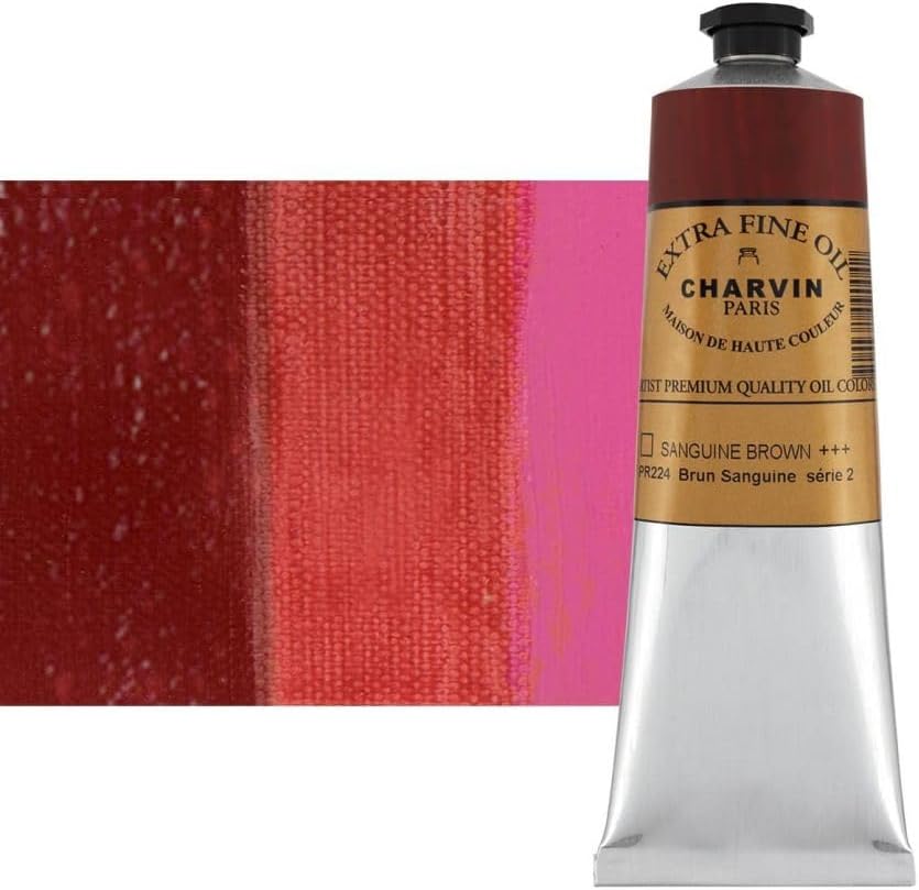 Charvin Extra Fine Oil Paint, Sanguine Brown 150 ml - Triple-Milled, Rich Texture, Poppy Oil-Based, Light-Fast, Handmade, Archival Quality