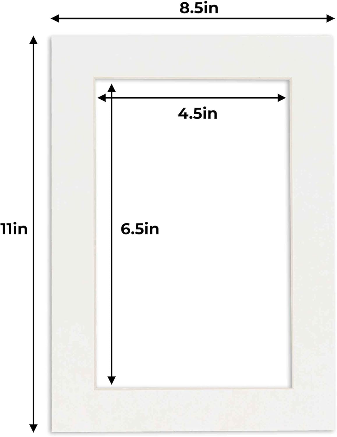 5x7 Mat for 8.5x11 Frame - Precut Mat Board Acid-Free Show Kit with Backing Board, and Clear Bags Textured White 5x7 Photo Matte For a 8.5x11 Picture Frame Matboard for Framing, Pack of 100 Mats