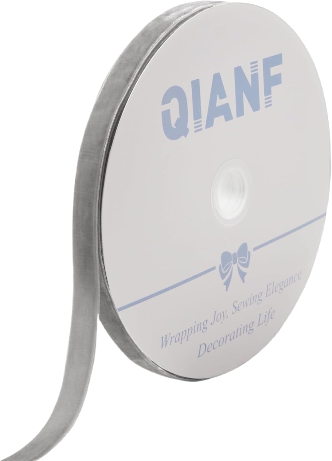 Vintage Silver Velvet Ribbon Christmas Ribbon for Gift Wrapping Crafts Christmas Tree Ornaments Garland Decorations, 5/8 Inch X 25Yd