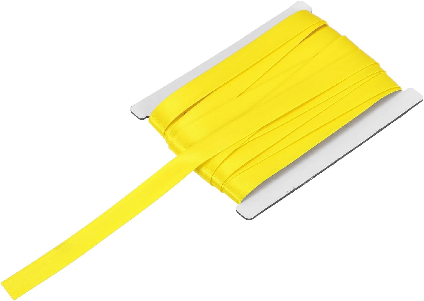 MECCANIXITY Double Fold Bias Tape for Sewing 5/8 Inch x 6 Yards Satin Pre-fold Continuous Binding Tape for Seaming Quilting Hemming Binding DIY Crafts, Yellow