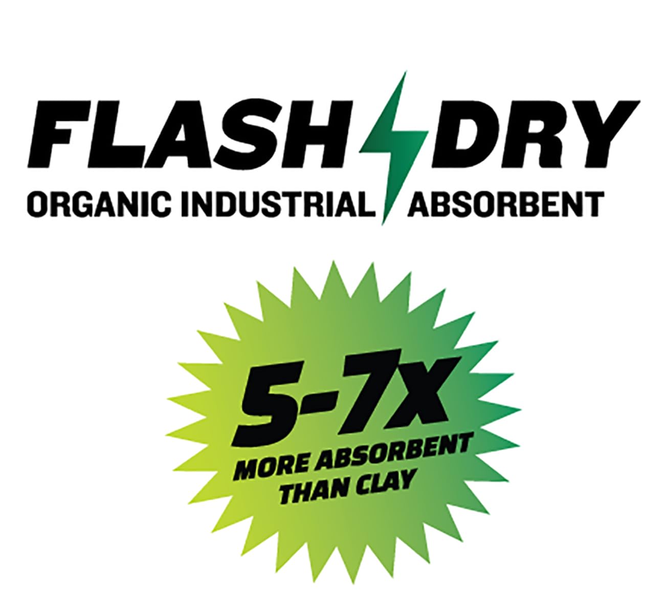 FlashDry All Purpose Organic Industrial Absorbent - 5 Liter Bucket, Case of 6- Instantly Absorbs Liquid Spills - Safer and 5-7x More Absorbent Than Clay - Lightweight & Refillable - OSHA Compliant