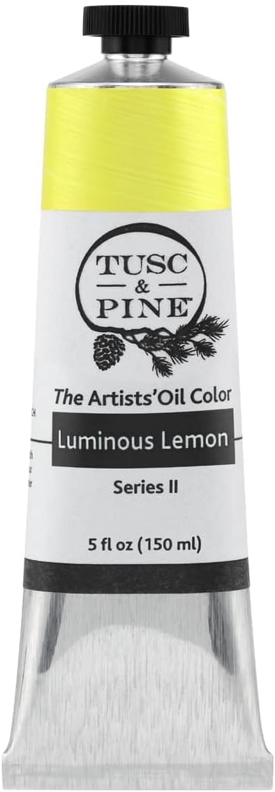 Tusc & Pine Artist Oil Paint - Luminous Lemon, 150 ml, Non-Yellowing, Rich & Creamy Consistency, Maximum Pigment Load, Small Batch Milled Oil Paints Made in the USA for Professional Artists