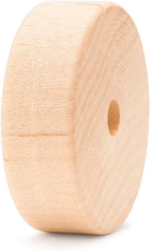 2-1/2-inch Diameter Slab Wooden Wheels for Crafts 3/8-inch Hole, 3/4-inch Thick, Pack of 12 Mini Craft Wheel for Model, by Woodpeckers
