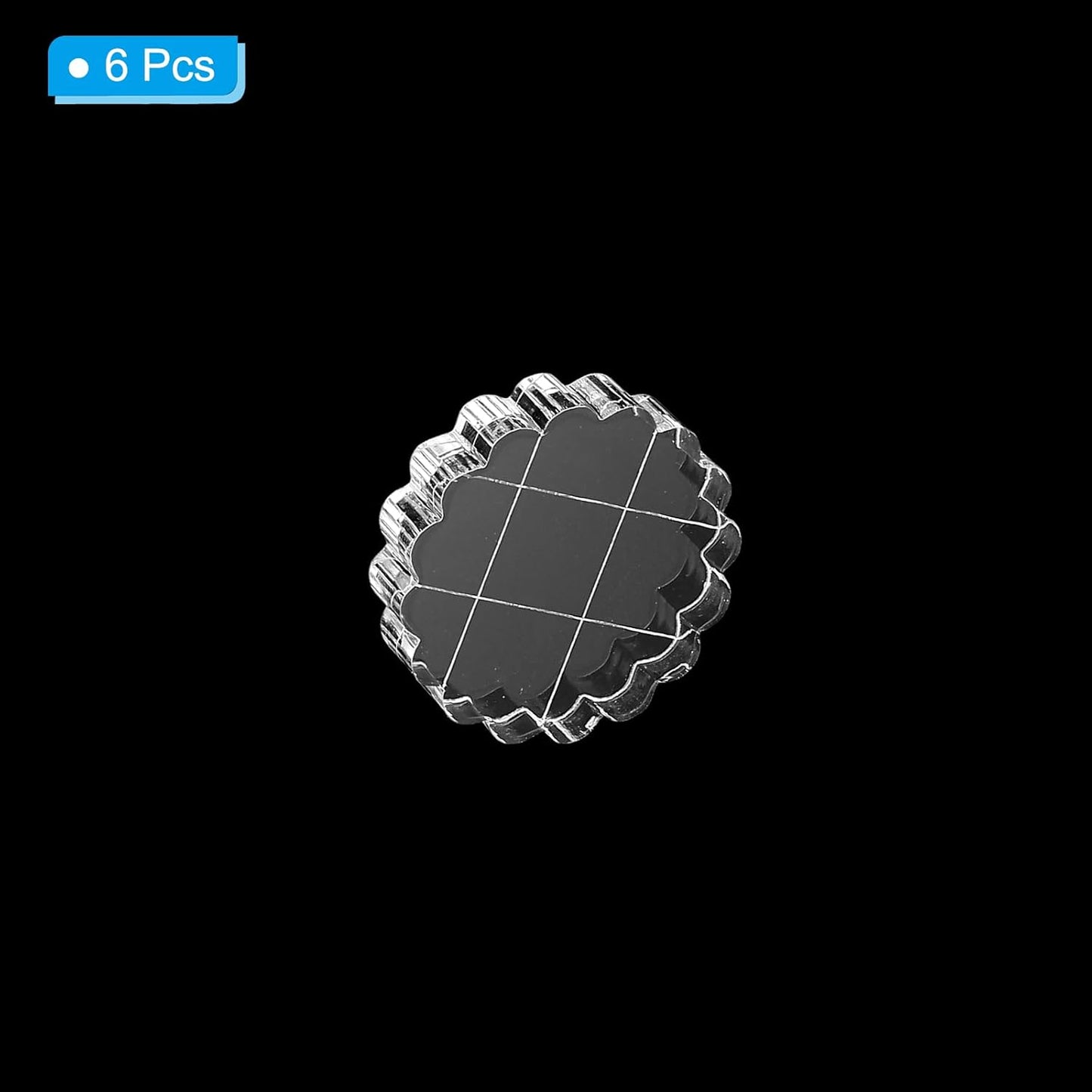 PATIKIL 1.4" Acrylic Stamp Block, 6Pcs Clear Stamping Block with Grid Lines Decorative Mounting Blocks Round for Scrapbooking DIY Crafts Card Making